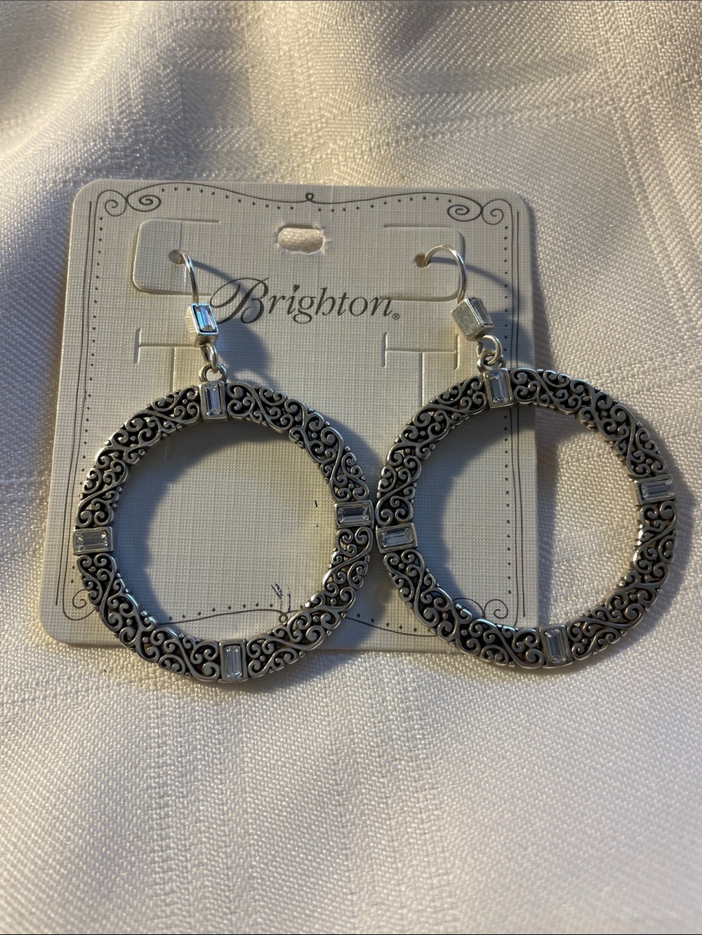 Brighton Antique Silver Filigree Round Drop Earrings